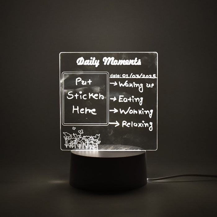 Styleva 3D acrylic decorative lamp on a wooden desk, showcasing its warm glow.